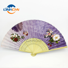 wholesale unique bamboo diy paper double sided hand fan for promotion